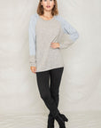 Solid Two Tone Raglan Tunic