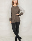 PLUS Solid Two Tone Raglan Tunic