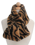 Zebra Print Faux Fur Scarf