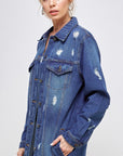 Blue Age Denim 3/4 Quarter Sleeve Distressed Jacket