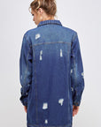 Blue Age Denim 3/4 Quarter Sleeve Distressed Jacket