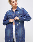 Blue Age Denim 3/4 Quarter Sleeve Distressed Jacket