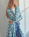 e Luna Plaid Long Cardigan