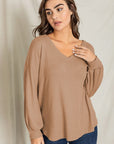 Balloon Sleeve V Neck Top