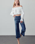 Insane Gene Mid-Rise Crop Flare Jeans