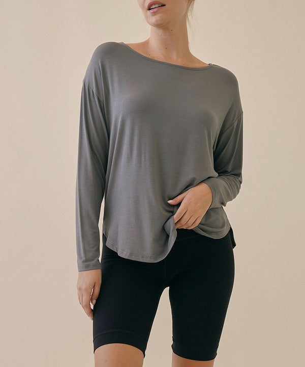 Fabina Bamboo Dolman Long Sleeve Top