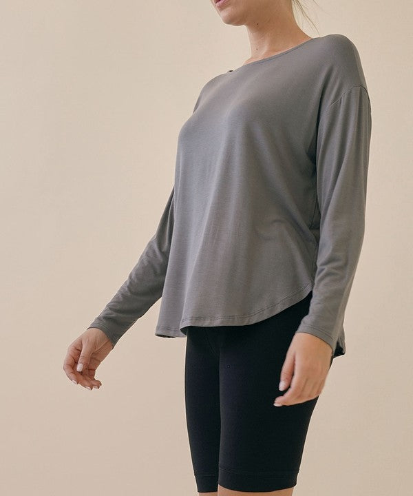 Fabina Bamboo Dolman Long Sleeve Top