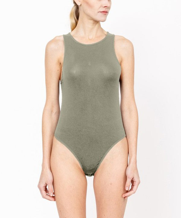 Fabina Bamboo Halter Neck Bodysuit