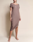 Fabina Bamboo Asymmetric Dolman Dress with Pockets