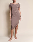 Fabina Bamboo Asymmetric Dolman Dress with Pockets