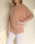 Fabina Bamboo Side Rouch Dolman Top