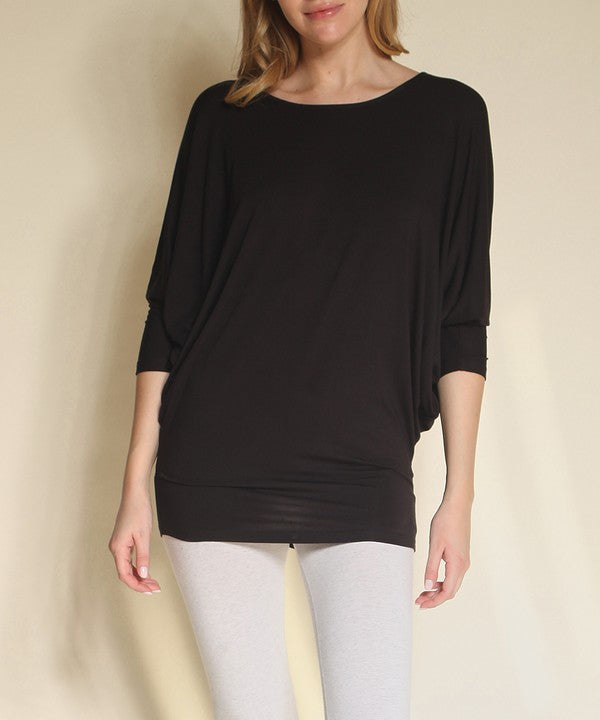 Fabina Bamboo Side Rouch Dolman Top