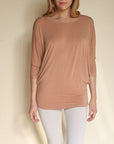 Fabina Bamboo Side Rouch Dolman Top