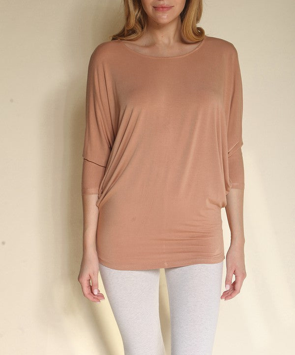 Fabina Bamboo Side Rouch Dolman Top