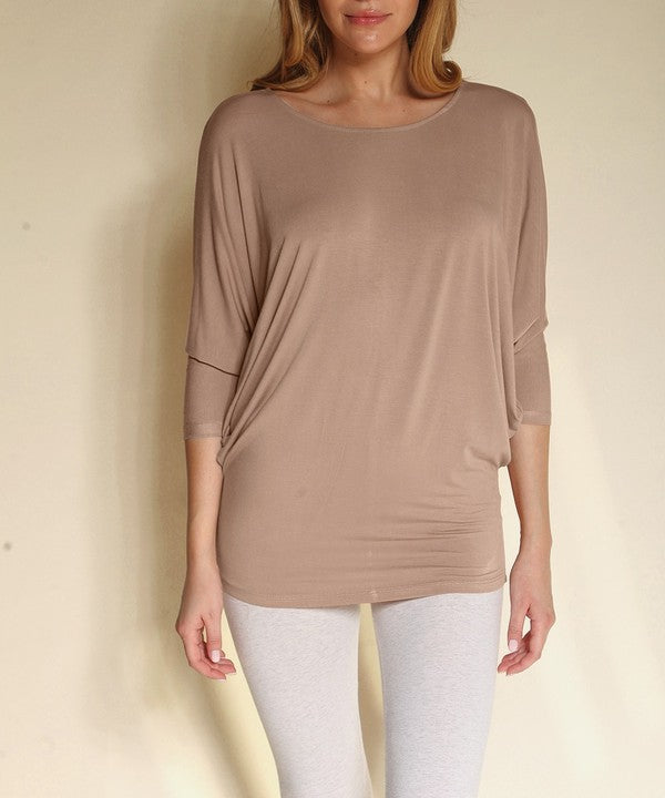 Fabina Bamboo Side Rouch Dolman Top