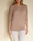 Fabina Bamboo Side Rouch Dolman Top