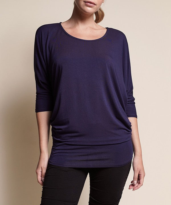 Fabina Bamboo Side Rouch Dolman Top