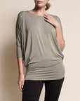 Fabina Bamboo Side Rouch Dolman Top