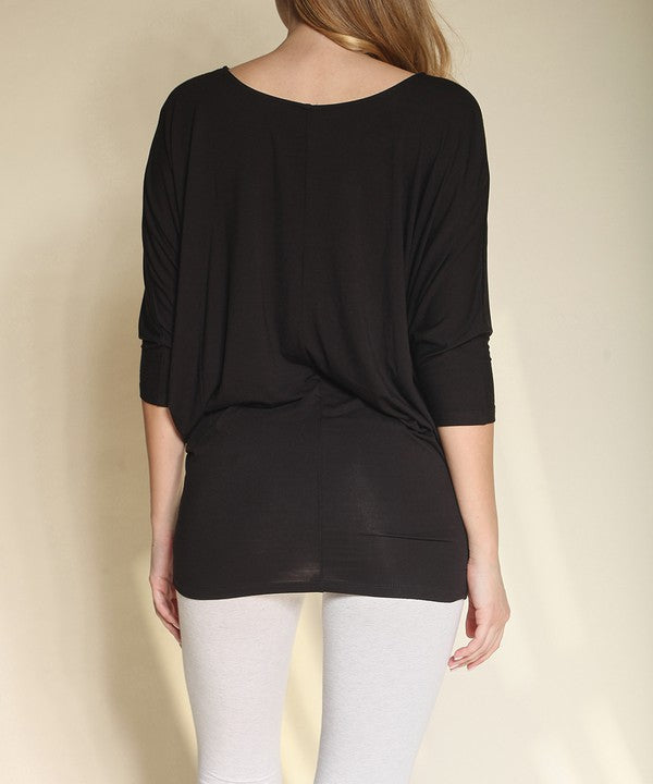 Fabina Bamboo Side Rouch Dolman Top