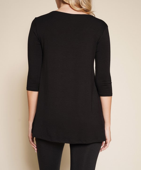 Fabina Bamboo Elbow Tunic Tee