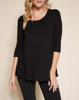 Fabina Bamboo Elbow Tunic Tee