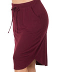 Zenana Plus Self-Tie Tulip Hem Skirt
