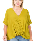 Zenana Plus Rayon Spandex Crepe Layered Top - Online Only