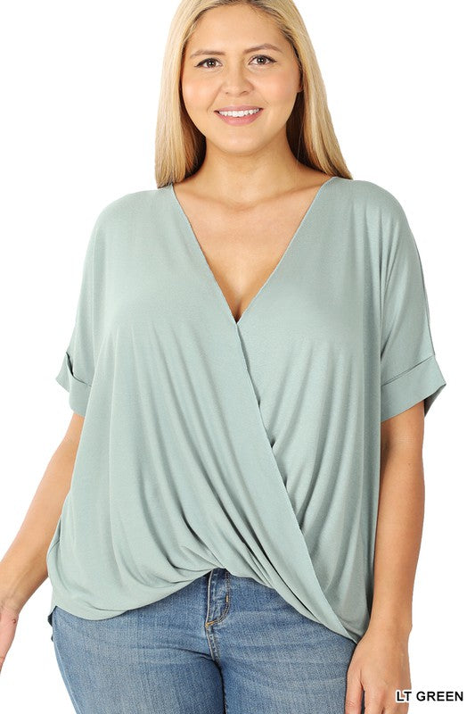 Zenana Plus Rayon Spandex Crepe Layered Top - Online Only