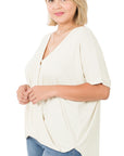 Zenana Plus Rayon Spandex Crepe Layered Top - Online Only