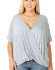 Zenana Plus Rayon Spandex Crepe Layered Top - Online Only