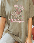 Howdy Valentine Cowboy Boots Graphic Tee