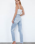 Denim Lab USA High Waist Ripped Loose Fit Jeans