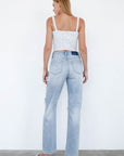 Denim Lab USA High Waist Ripped Loose Fit Jeans