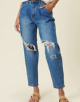 Vibrant M.i.U Distressed Slouchy Jean