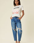 Vibrant M.i.U Distressed Slouchy Jean