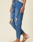 Vibrant M.i.U Distressed Slouchy Jean