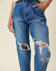 Vibrant M.i.U Distressed Slouchy Jean