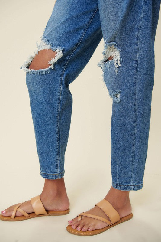 Vibrant M.i.U Distressed Slouchy Jean