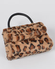 Leopard Print Top Handle Crossbody Bag