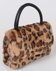 Leopard Print Top Handle Crossbody Bag