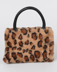 Leopard Print Top Handle Crossbody Bag