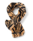 Zebra Print Faux Fur Scarf