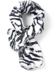 Zebra Print Faux Fur Scarf