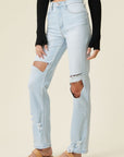 Vibrant M.i.U Distressed Wide Leg Jeans