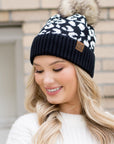 Leopard Fur Pom Beanie