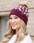 Leopard Fur Pom Beanie