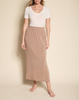 Fabina Bamboo Casual Long Skirt with Pockets