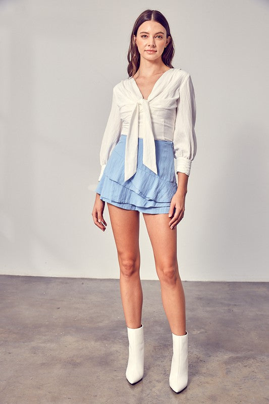 Do + Be Collection Front Tie Long Sleeve Top