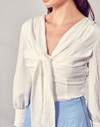 Do + Be Collection Front Tie Long Sleeve Top