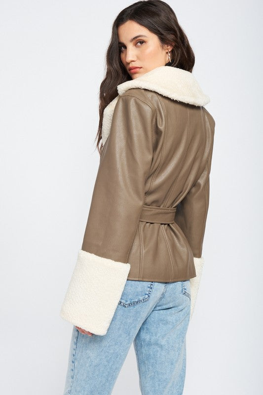 Emory Park Faux Shearing Trimmed Jacket